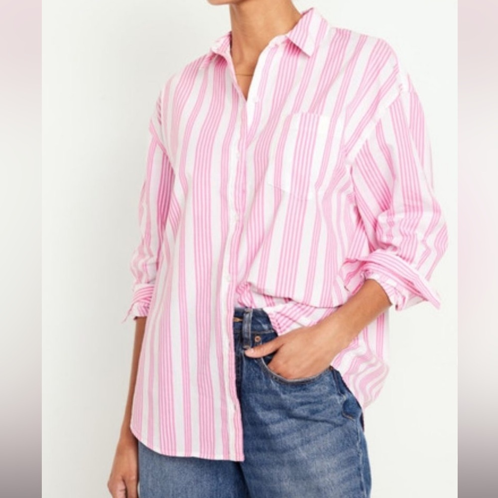 Oversized Button-Down Boyfriend Shirt Old Navy | Large Tall | EUC